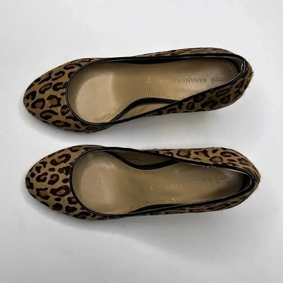 Banana Republic Calf Hair Leopard Ivonne Pumps Sz 6 - Picture 4 of 6